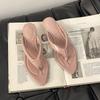 Retro temperament pointed slope heel flip-flops women's summer new outer wear temperament toe cool slippers women's summer