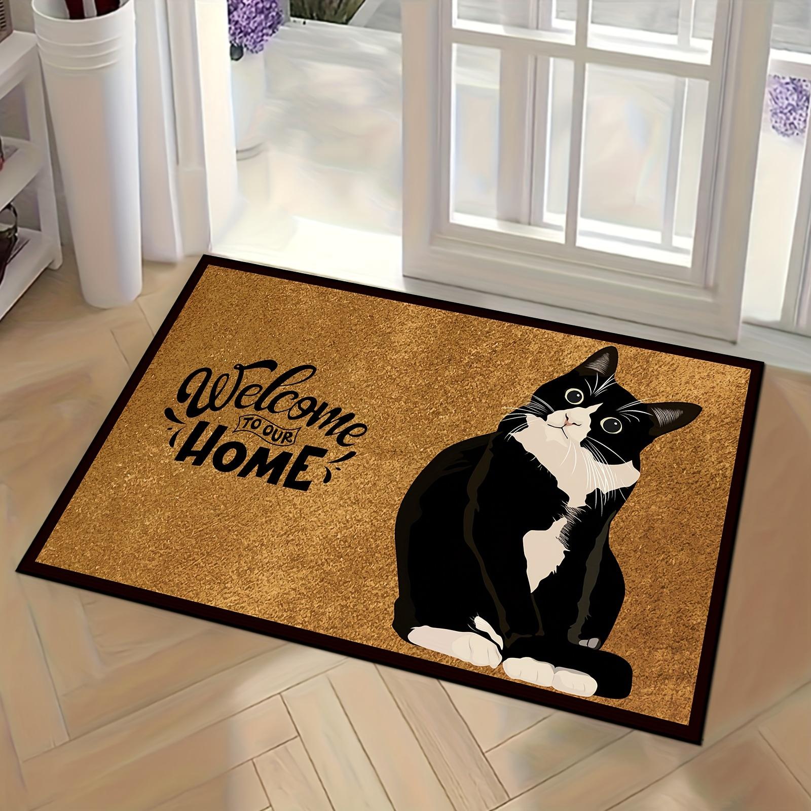 

VIKAMA Cute Cat Entrance Door Carpet, Comfortable To Walk On, Bathroom Carpet, Machine Washable, Home Decoration 40cm x 60cm