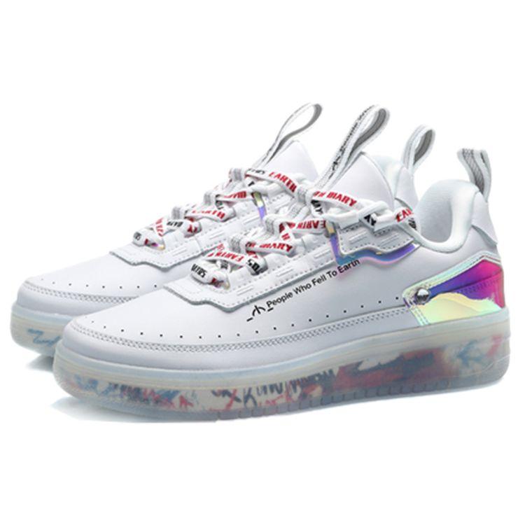 Li Ning CF Earth Seven Days Balanced Lightweight Low Top Skate Shoes Women Skate Shoes White AGCP232-12