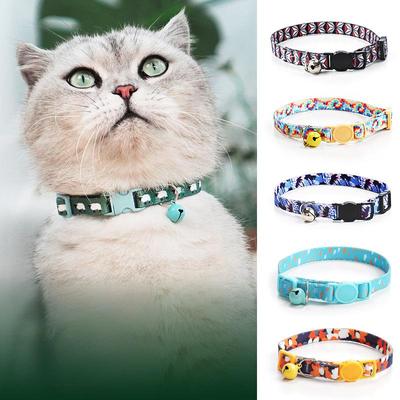 Luxury Tactical Style Free Regulation Cat Collar Comfortable Light Breakaway Nylon Macrame Woven with Personalized Bell
