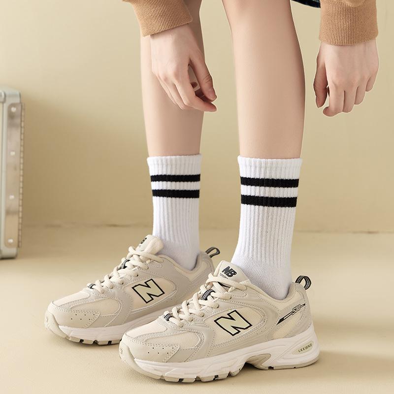 Unisex High Tube Striped Socks - Spring to Autumn Styles, Solid Colors, Trendy College Vibe