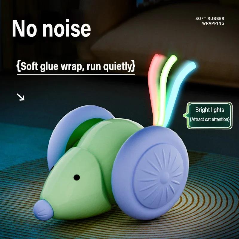 

1Pcs Pet Toys Interactive Cat Toy Electric Mouse Car Automatic Teaser with Intelligent Obstacle Avoidance Pet Toys for Kittens зелений