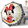 1 Stück Minnie Maus Automatischer Faltregenschirm: Kompaktes 8-Rippen-Design Cartoon Reisebegleiter für Outdoor, Lässiges Accessoire