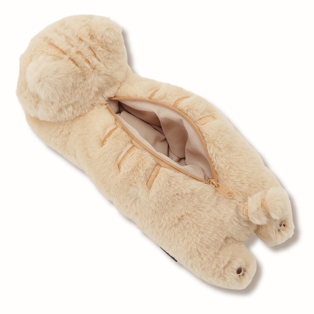 Cute Plush Pencil Case Featuring a Fluffy Cat A Perfect Gift for Cat Perfect for Cat A Perfect Gift for Children from Elementary School To Middle High