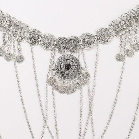 Alloy Waist Chain Retro Style Coin Tassel Decor Belt Chain