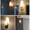 Brass lamp American Retro Wall Lamp Corridor Staircase Lighting Living Room TV Wall Decor Wall Light Bedroom Bedside Lamps(A)