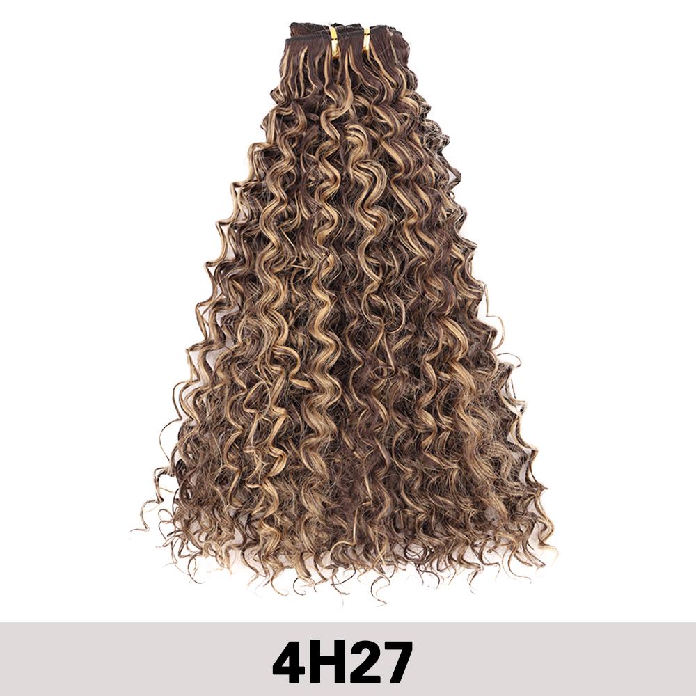 MISS WIG Synthetisches langes lockiges Clip-In-Haar, Wasserwellen-Verlängerung, Flechthaar, Ozeanwellen-Haar für Frauen