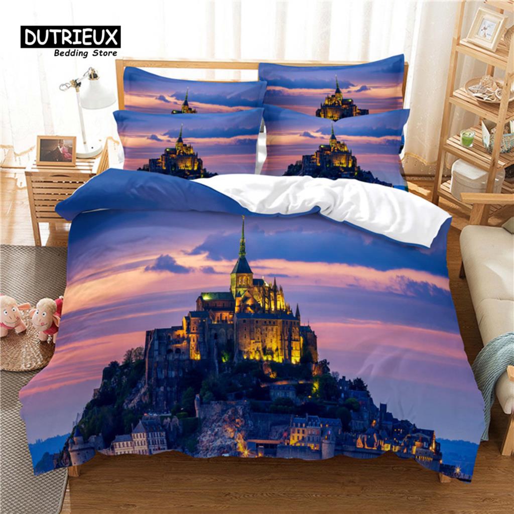 Great Wall Bedding Set, 3Pcs Duvet Cover Set, Soft Comfortable Breathable Duvet Cover, For Bedroom Guest Room Decor