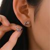 9925 Sterling Silver Exquisite Purple Zircon Butterfly Earrings for Women French Romantic Wedding Accessories Gift