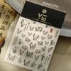 Chinese Style Butterfly Nail Art Sticker Embossed Poetry Ink Bamboo Decals For Nail Art Design Nail Transfer Sliders Diy Decor