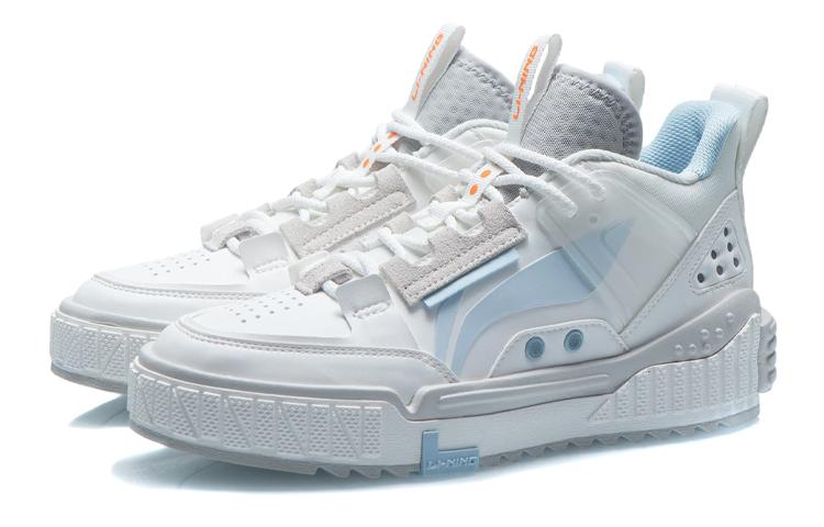 Li Ning NO.258 New Journey Non slip Lightweight Mid top Skateboard Shoes Women's Blue AGCR312-2