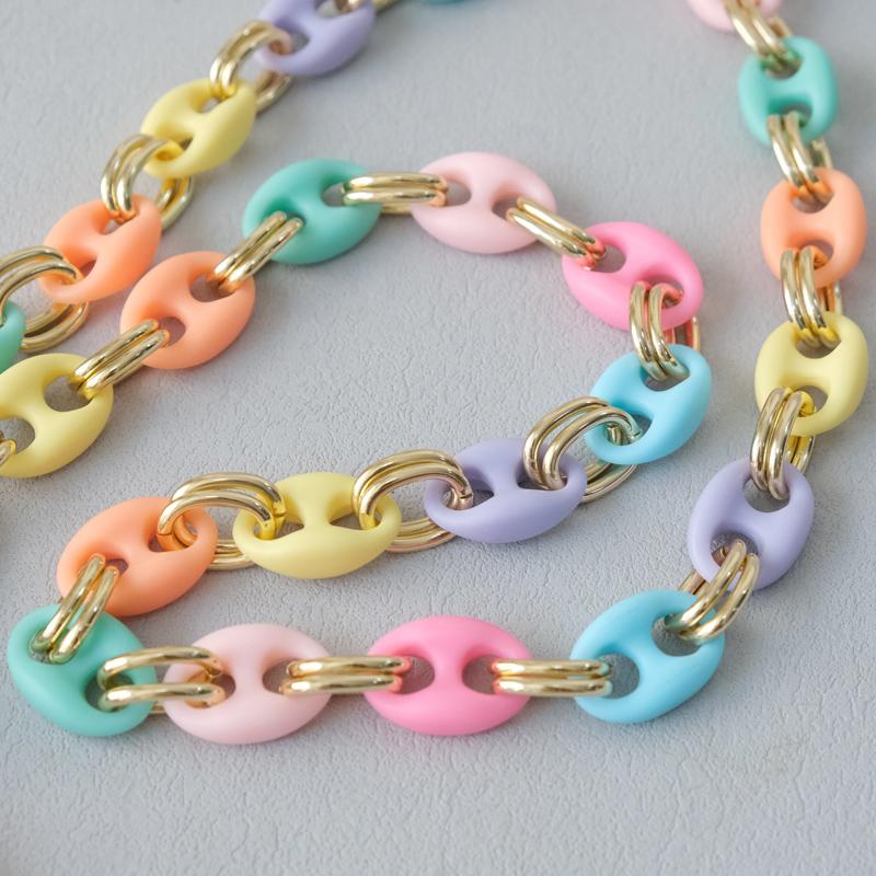 New Fashion Woman Bag Accessory Detachable Candy Acrylic Chain Cute Acrylic Luxury Strap Women Elegant Bag Shoulder Handle Chain