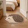 Tapis Rond Forme Hérisson Kawaii Doux Moelleux Lavable Absorbant d'Eau Tapis de Maison Entrée Chambre d'Enfant Décor Chaud