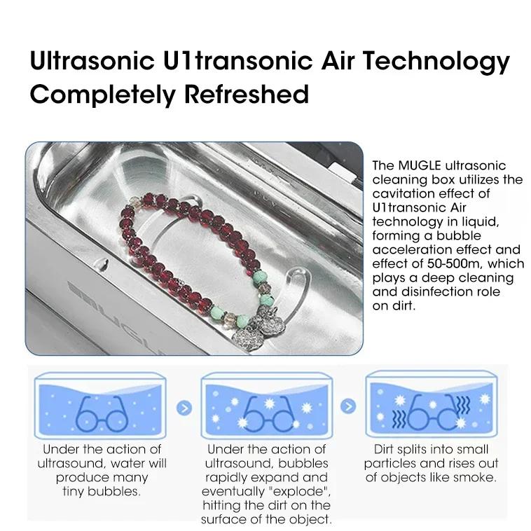 50W Ultrasonic Cleanser Glasses Ultrasound Washing Machine High-Frequency Ultrasound Jewelry Cleanser