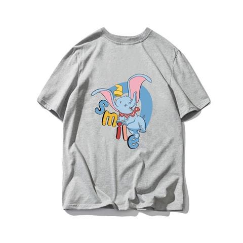 Dumbo T Shirt Women Cotton Short Sleeve Tops 2025 Summer Graphic Tees White Base Dumbo Blue Elephant Pink Ears Yellow S