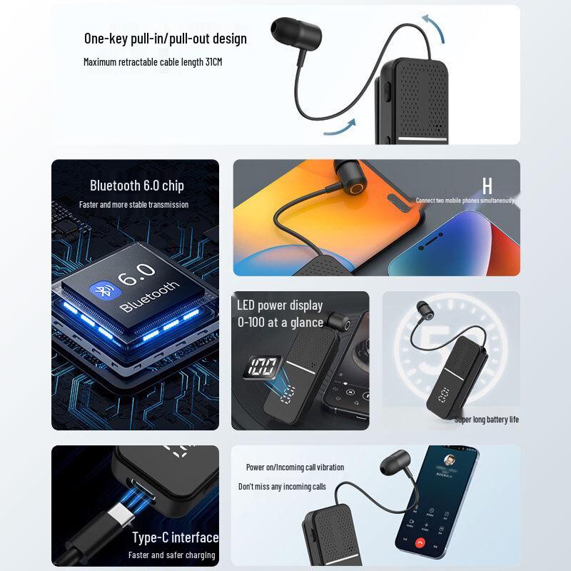 Wireless Clip-on Bluetooth Earphone
