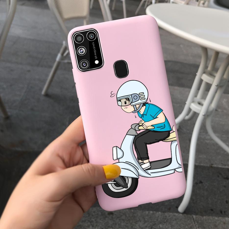 For Samsung Galaxy M31 Case SM-M315F Cute Bear Cartoon Painted Cover Phone Case For Samsung M31 M 31 GalaxyM31 Bumper Soft Funda