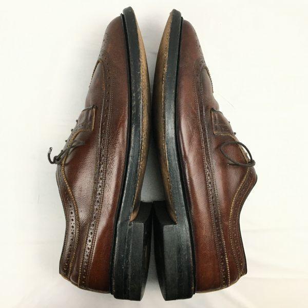 Vintage UFCW Union Made in USA Long Wingtip Shoes Brown Size 10E (27.5-28.0) O'Sullivan Heel Men's(USED)