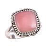 Natural Pink Opal Gemstone 925 Solid Sterling Silver Jewelry Ring Size 9 F6u10