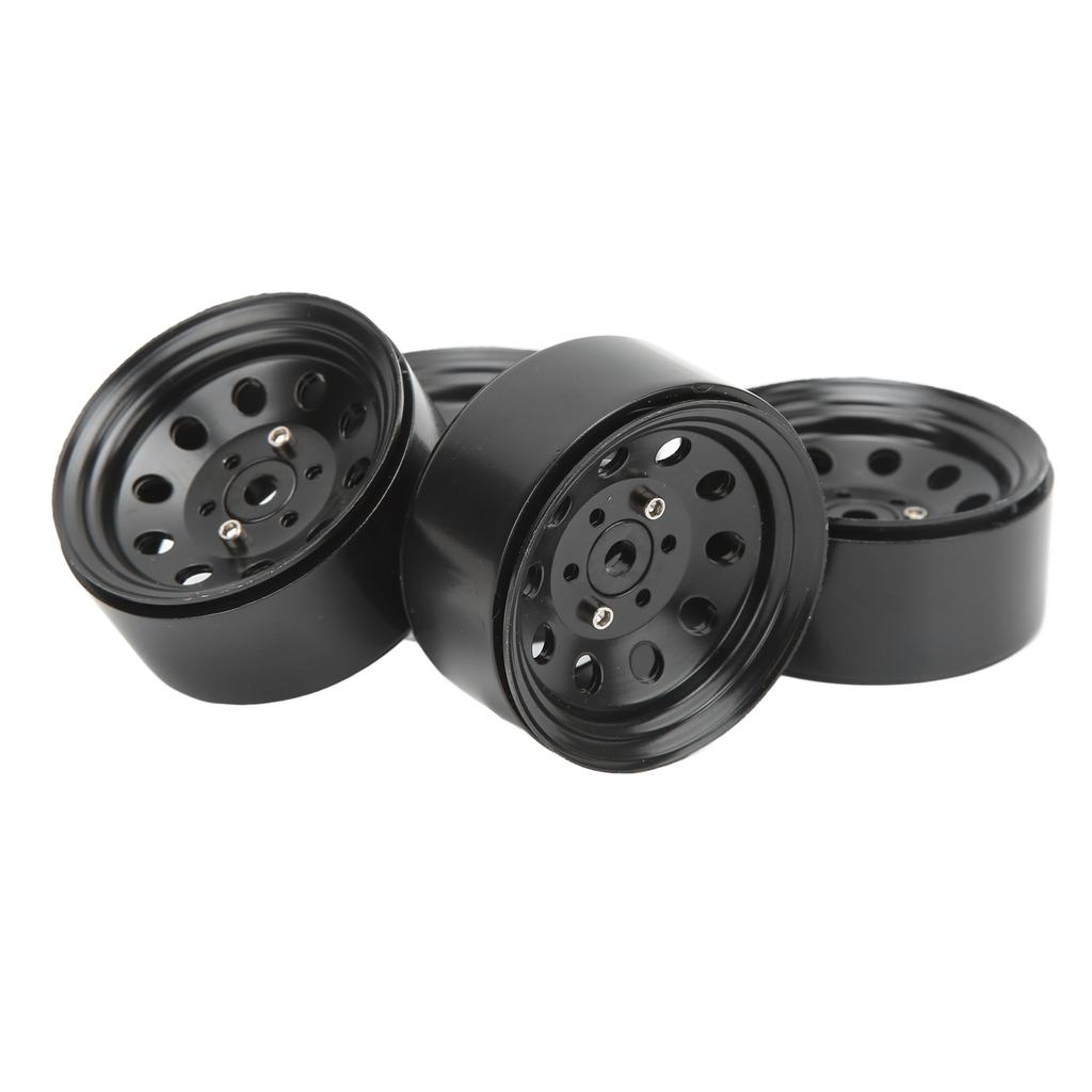 4PCS RC Beadlock Wheel Hub 1.9in Iron Wear Resistant Reusable RC Wheel Hub for Replacement Black
