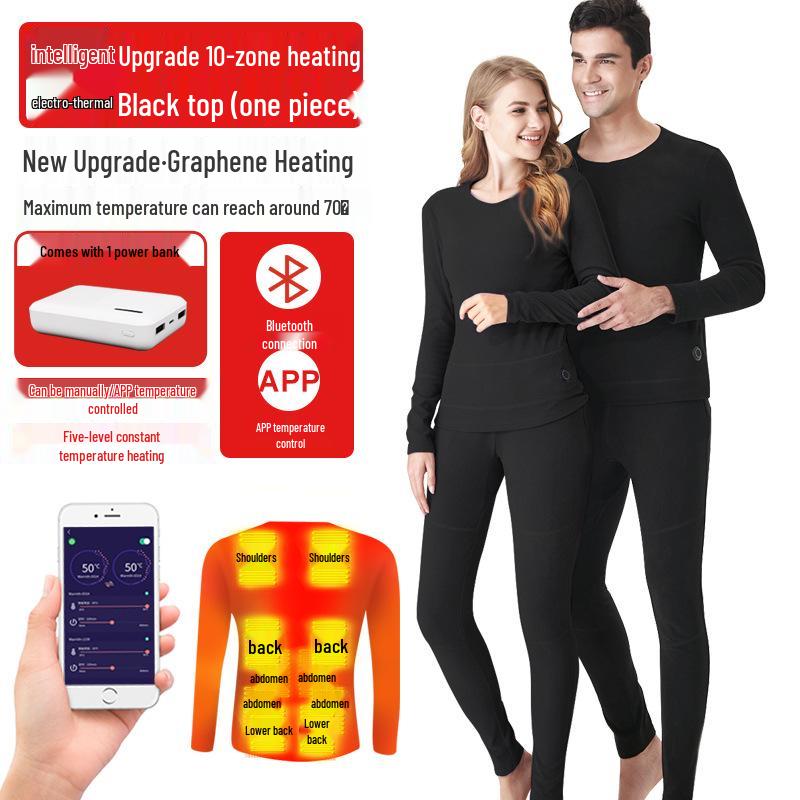 Winter Graphen USB Beheiztes Unterwäsche-Set für Herren & Damen: Intelligente elektrische Wärmekleidung