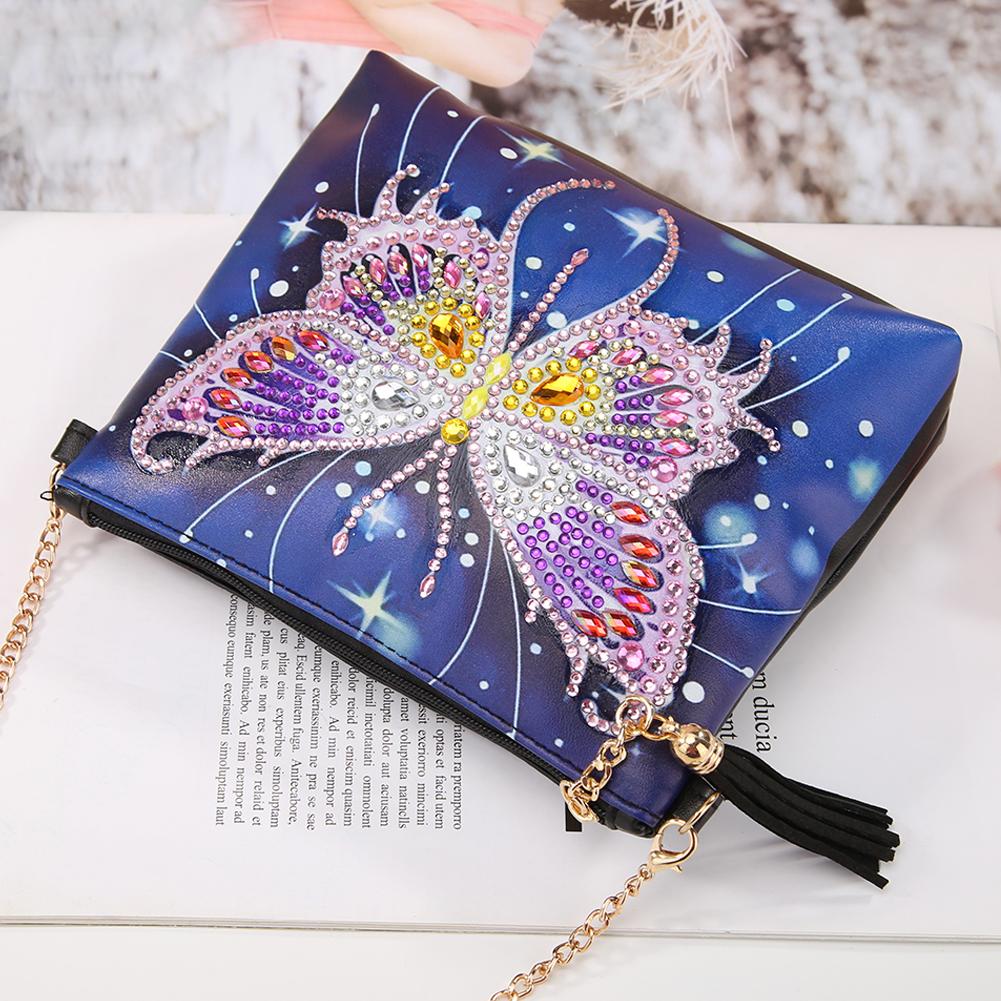 Dámská řetízková taška přes rameno Speciálně tvarovaná Diamantová malba Kosmetický organizér DIY Řemeslné dárky