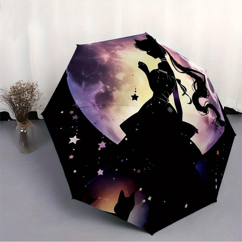 Ombrello Automatico Sailormoon - Pieghevole con 8 Stecche in Ferro, Portatile per Esterno, Regalo, Ombrello da Esterno, Accessorio Giocoso, Alta Qualità Resistente