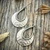 Charm Women Earrings Silver Color Hammered Metal Hook Dangle Wedding Engagement Party Bridal Jewelry