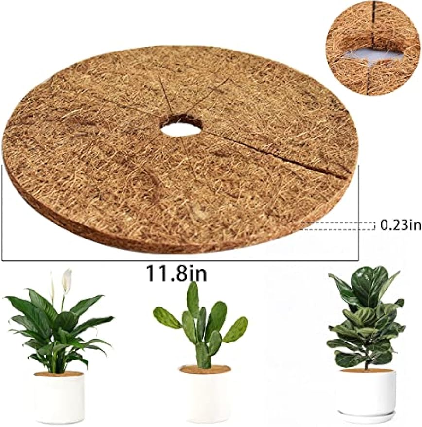 3Pcs Coconut Fibers Mulch Ring Tree Protector Mat Plant Cover Mulch Mat Weed Mats Coco Coir Mulch Ring for Indoor Outdoor Trees, Tree Plant Ring Mats
