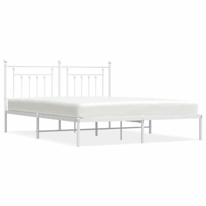 VidaXL Metal Bed Frame with White Headboard 183x213 Cm 353591