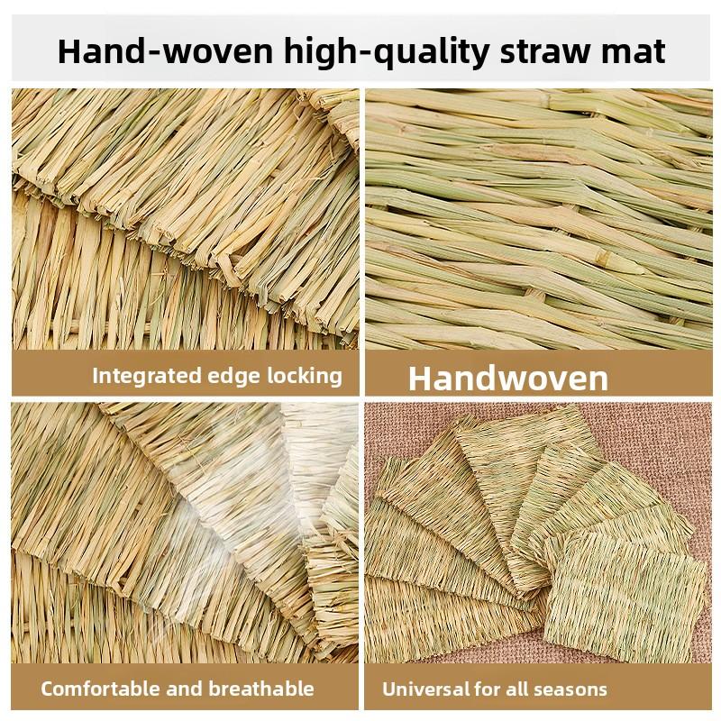 Pet Straw Mat, Hand-woven Rabbit Straw Mat, Guinea Pig Hamster Guinea Pig Foot Mat, Rabbit Straw Nest, Pet Supplies