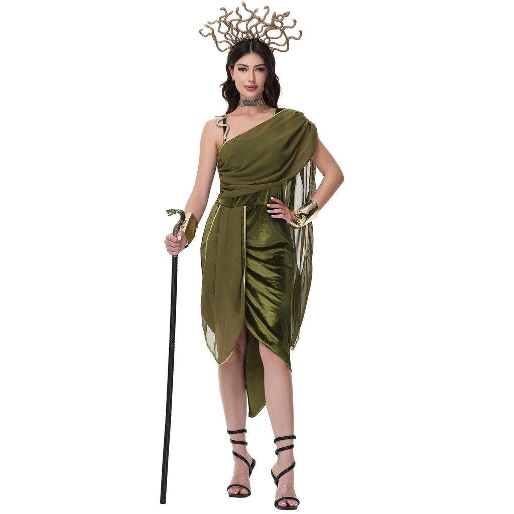Ancient Egyptian Medusa Greek Muse Queen Cos Costume, Roman Performance Costume, Halloween Costume