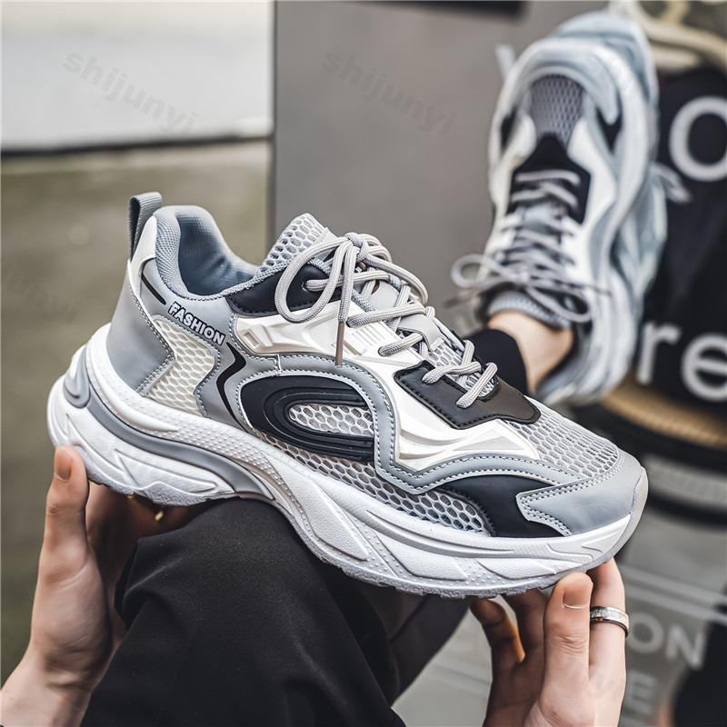 Fashion Casual Sports Shoes for Men 2025 New Summer Mesh Breathable Comfortable Thick Soled Shoes Fashion Trend Low Top Chunky sneakers