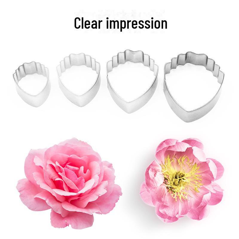 Stainless Steel Peony Flower Fondant Mold Set