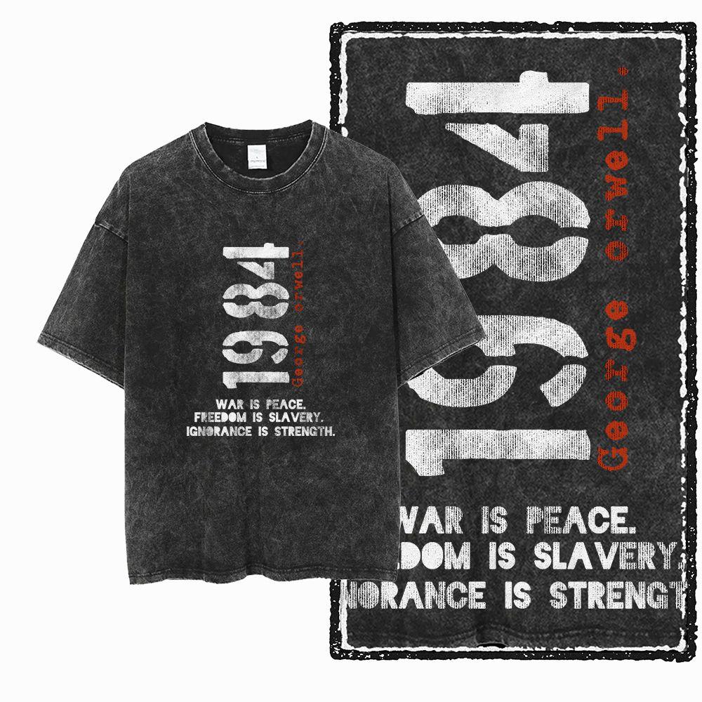 G Acid Washed Black Cotton Cool Graphic Unisex Tshirt Streetwear Big Size Vintage Oneck Unisexs Tee Tshirt