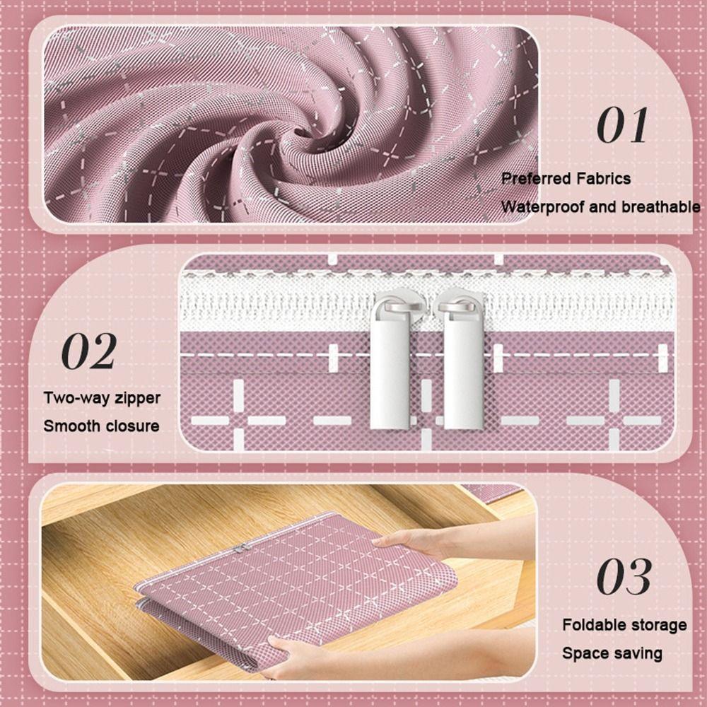 Clear Window Underbed Flat Storage Boxes Dual Zipper Clothing Blanket Storage Bag  Wardrobe