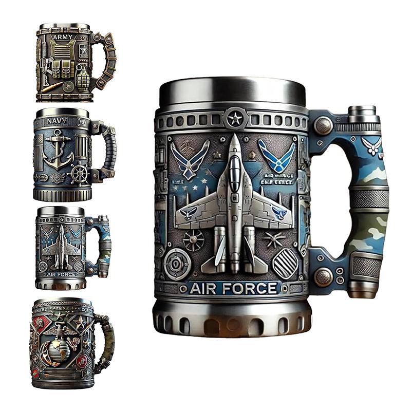 Army-Themed 3D Coffee Mug Unique Military Veteran Tribute Cup Personalized Veteran Ceramic Coffee Cup Funny Gifts For Veterans