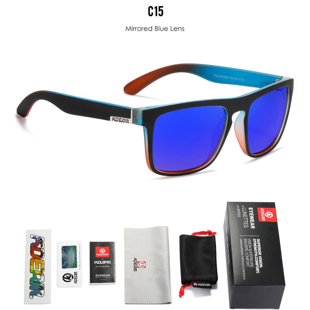 KDEAM Legend Square Sunglasses Polarized Lens For Men Women Outdoor Sports Fishing Mountaineering Sun Glasses With Brand Box 4
