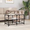 VidaXL Coffee Table with Transparent Glass Top 78.5x40x45cm Steel, Side Table, Living Room Table, Tea Table, End Table 846010