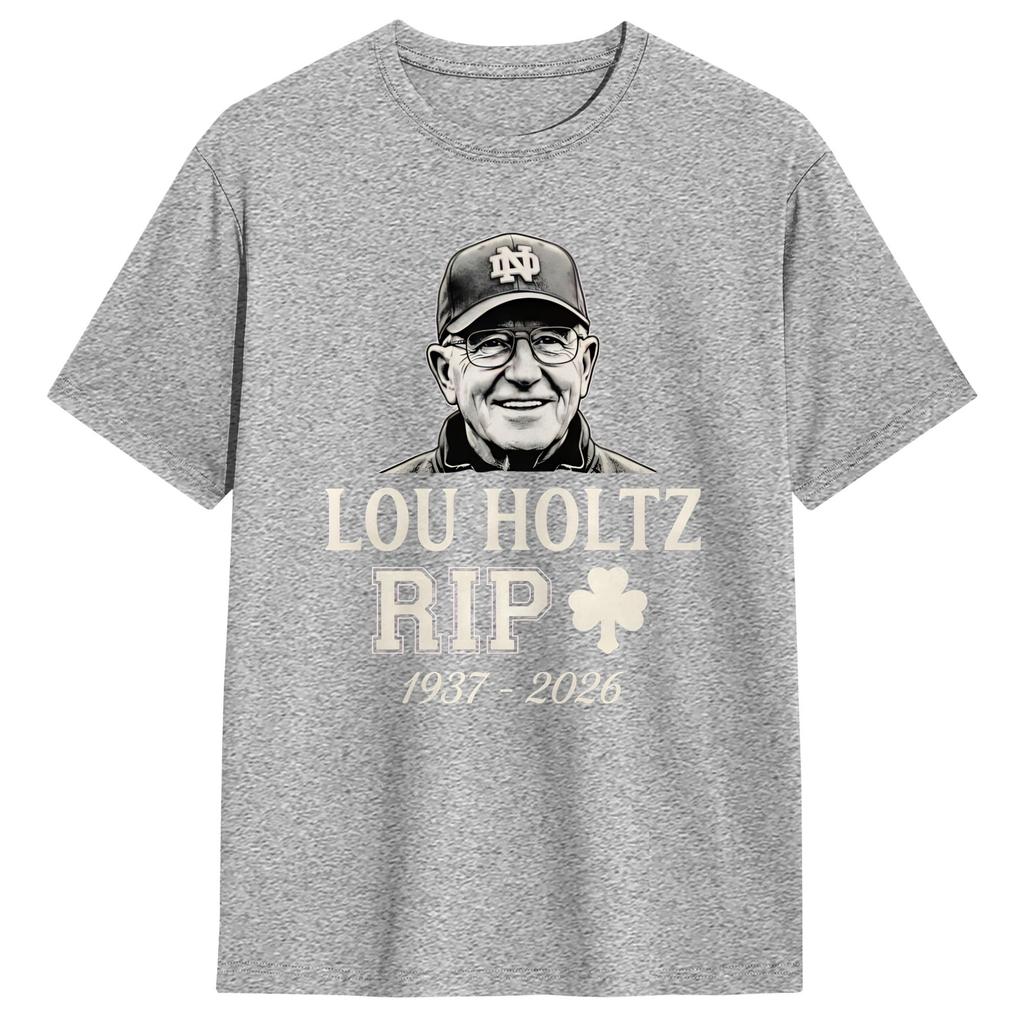 Lou Holtz RIP 1937 2026 TShirt Summer Hip Hop TShirts Mens Cotton ONeck 4XL 5XL 6XL Top Tees ShortSleeved Y2K Casual Tshirt