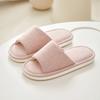 Japanese-style unprinted cotton and linen slippers women's home spring indoor wooden floor high-end linen slippers guests four seasons