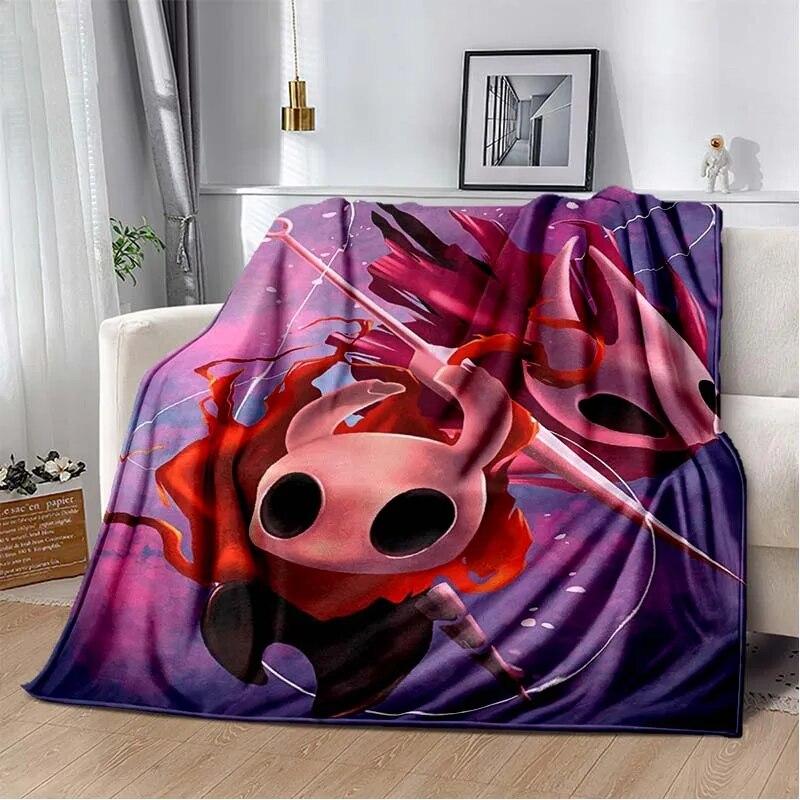 Spill Hollow Knight 3D-trykket Kunst Fleecepledd for Senger Fottur Piknik Tykk Dyne Sengeteppe Fleece Kastepledd