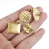 No Fade 10pcs Stainless Steel Porous Ear Studs Flounce Gold Color Earring Studs Base for Jewelry Making DIY Wholesale Supplies