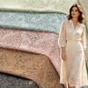 Premium Skin-friendly Knitted Lace Jacquard Fabric Hollow Out Floral Mesh Cloth for Sewing Elegant Women Dress Shirt Haute Cloth
