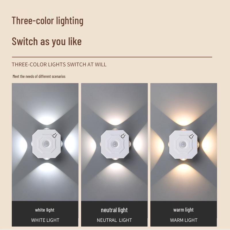 Rechargeable RGB Cat Eye Sensor Wall Lamp with Magnetic Suction
