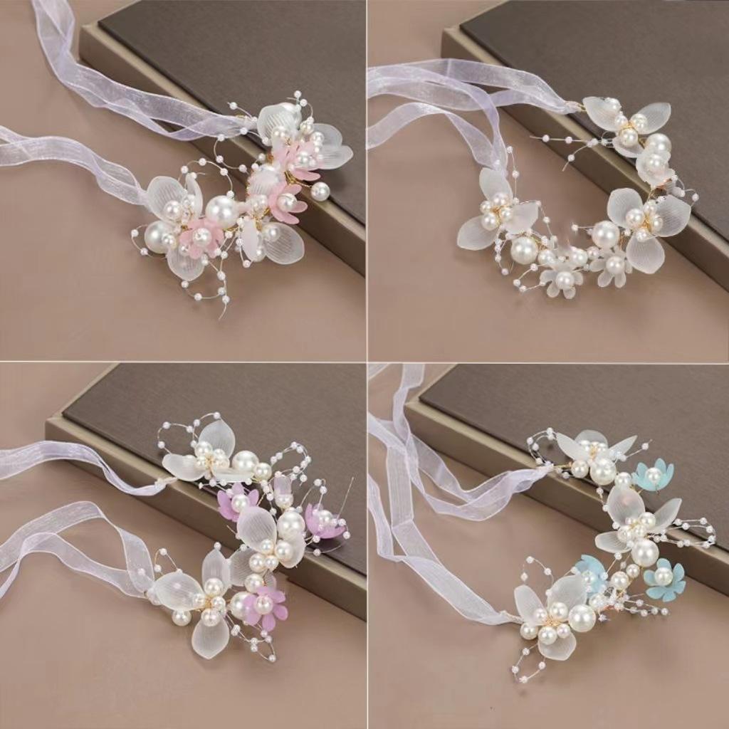 Children's Flower Bracelet, Pearl Bracelet, Bride's Children's Bracelet