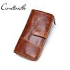 CONTACT'S Echte Leder Geldbörsen Herren Hohe Qualität Kartenhalter Handyfächer Clutch Geldbörse Täglich Büro Reisen Geschenk Münzbörse