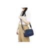 Coach Jes 25 Logo Print Zipper Fabric With Leather Shoulder Crossbody Bag Medium Women Bags Denim-Blue C8585-IMDEN