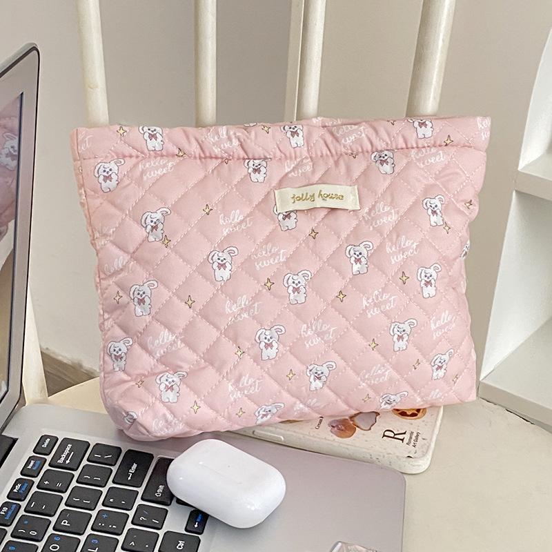 

Косметичка Весна и Осень новая большая вместительная стеганая с мелким цветочным принтом сумка для хранения косметики для женщин