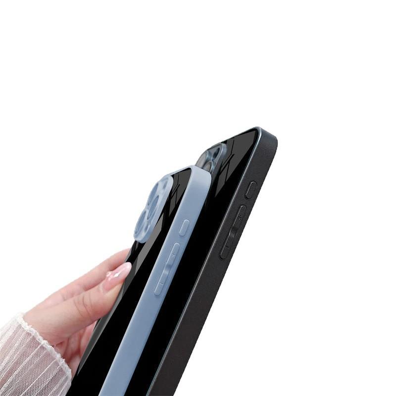 Black for iPhone17 star metallic paint mobile phone protective case 13 fine hole 16/15/14 glass 12 premium simple